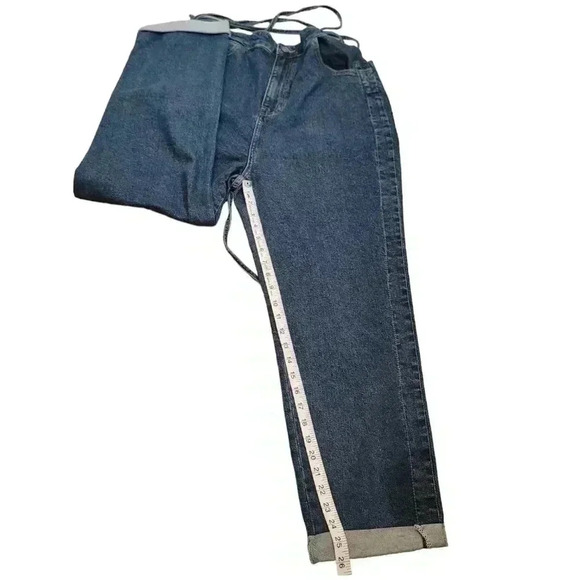 Fashion Nova Tie Em Up High Rise Boyfriend Denim Jeans Lace Up Back Plus Size 15 - Picture 14 of 16